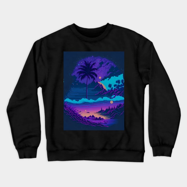 beach at sunset Crewneck Sweatshirt by vaporgraphic